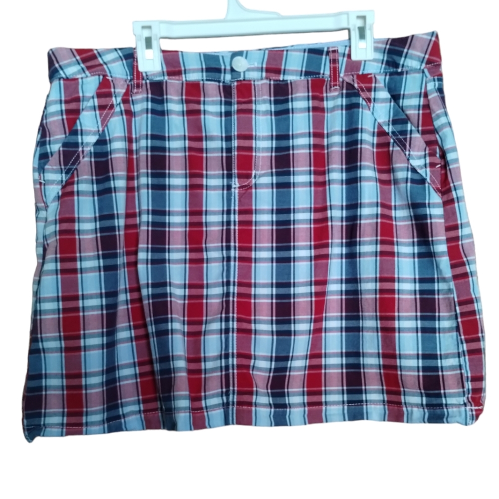Croft & Barrow Effortless stretch plaid skort